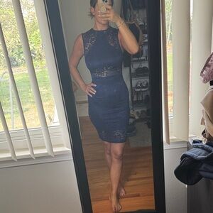 Windsor Midnight Blue Lace Mini Dress
